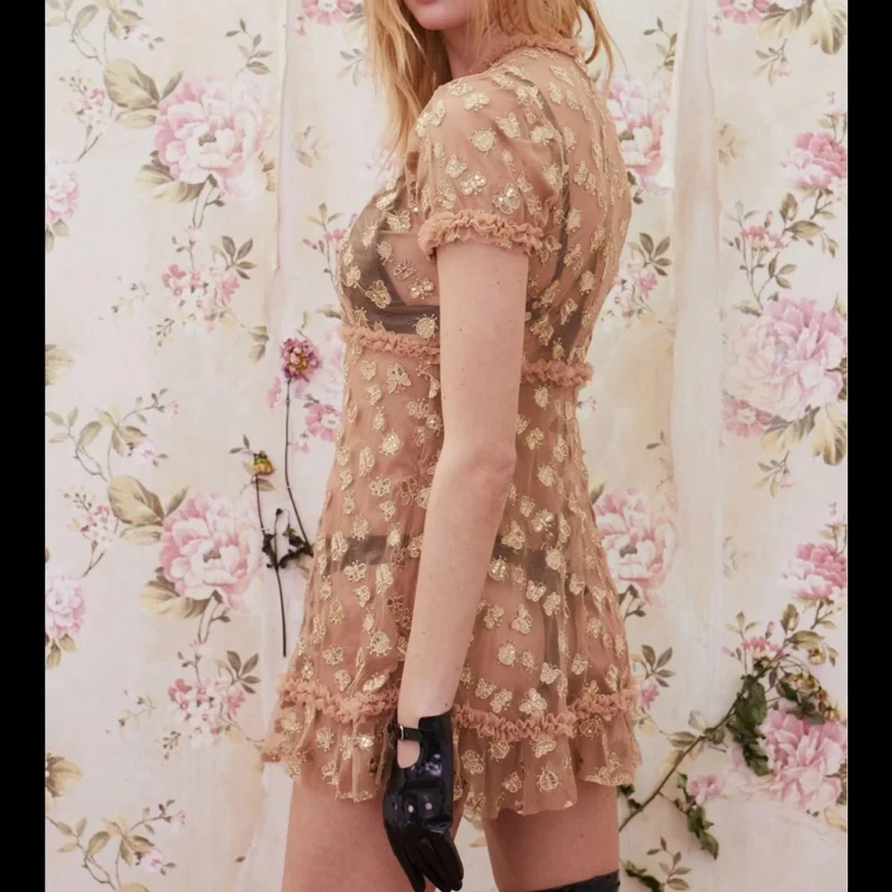 For Love and Lemons golden garden tulle dress - Picture 3 of 13